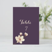 Elegante Chic Magnolia Tafelkarte Einladung (Stehend Vorderseite)