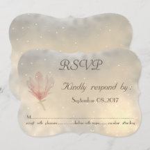 Elegante Chic Magnolia Wedding RSVP Card