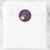 Elegante Chic Magnolia Wedding Runder Aufkleber (Tasche)