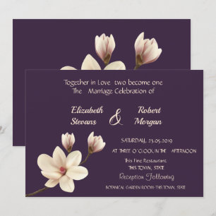 Elegante Chic Magnolie Hochzeits-Einladung Einladung