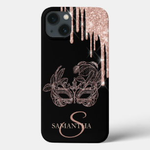 Elegante Chic Masque Rose Gold Glitter Tropfen Case-Mate iPhone Hülle