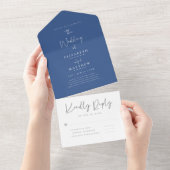 Elegante Chic Modern Simple Typografy Wedding All In One Einladung (Abreißen)