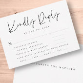Elegante Chic Modern Simple Typografy Wedding RSVP Karte