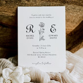 Elegante Chic Moderne Monogram Wedding Einladung