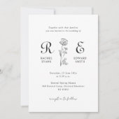 Elegante Chic Moderne Monogram Wedding Einladung (Vorderseite)