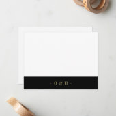 Elegante Chic Monogram Gold Black Wedding Note Car Mitteilungskarte (Vorderseite/Rückseite Beispiel)