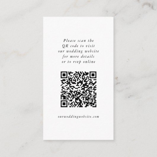 Elegante Chic Monogram Moderne Schwarze Hochzeit Begleitkarte (Rückseite)