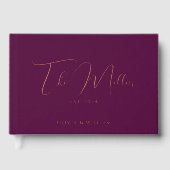Elegante Chic Mulberry & Rose Gästebuch (Vorderseite)