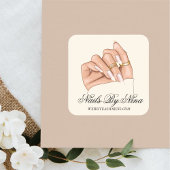 Elegante Chic Nail Salon Manicurist Business Quadratischer Aufkleber