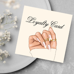 Elegante Chic Nail Salon Manicurist Loyalitätskart Quadratische Visitenkarte