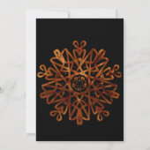 Elegante Chic Ornamental Black and Gold Wedding Einladung (Rückseite)