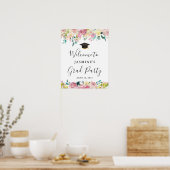 Elegante Chic Pastel Blumenstudium Party Unterschr Poster (Küche)