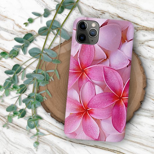 Elegante Chic Pastel Pink Hawaiian Plumeria Blume Case-Mate iPhone Hülle