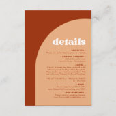 Elegante Chic Peach Terracotta Arch Boho Hochzeit Begleitkarte (Vorderseite)