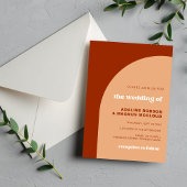 Elegante Chic Peach Terracotta Arch Boho Hochzeit Einladung