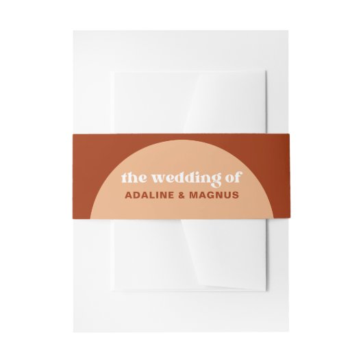 Elegante Chic Peach Terracotta Arch Boho Hochzeit Einladungsbanderole (Vorderseite Beispiel)