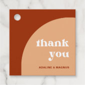 Elegante Chic Peach Terracotta Arch Boho Hochzeit Geschenkanhänger (Vorderseite)