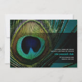 Elegante Chic Peacock Feather Hochzeit Einladung (Rückseite)