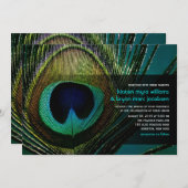 Elegante Chic Peacock Feather Hochzeit Einladung (Vorne/Hinten)