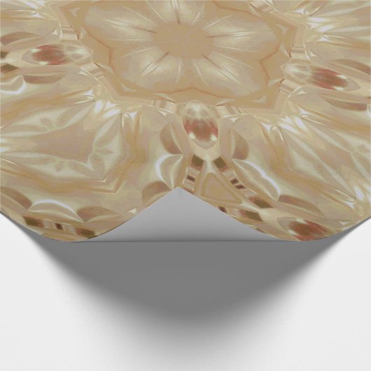 Elegante Chic Pearl Peach Kaleidoscopic Star Blume Geschenkpapier (Ecke)