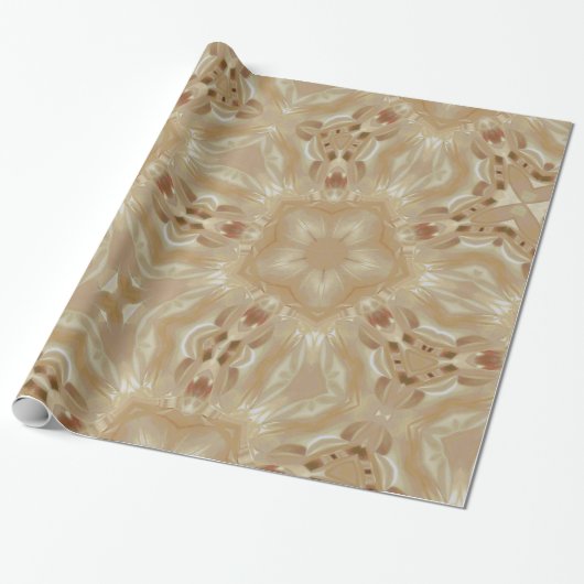 Elegante Chic Pearl Peach Kaleidoscopic Star Blume Geschenkpapier (Ungerollt)