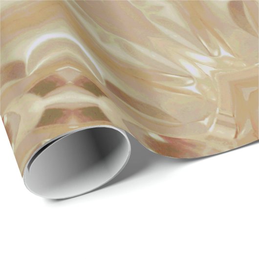 Elegante Chic Pearl Peach Kaleidoscopic Star Blume Geschenkpapier (Rolleneckpunkt)