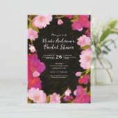 Elegante Chic Pink Blumen Frühlingsblumen Einladun Einladung (Stehend Vorderseite)