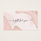 Elegante Chic Pink Gold Marble Agate Geschenkkarte (Vorderseite)