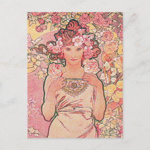 Elegante Chic-Pinke Rosen-Blumenmädchen Postkarte