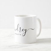 Elegante Chic Premium Gray Signature Typografie Kaffeetasse (VorderseiteRechts)