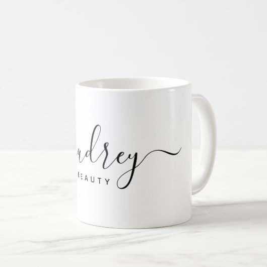 Elegante Chic Premium Gray Signature Typografie Kaffeetasse (VorderseiteRechts)