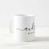 Elegante Chic Premium Gray Signature Typografie Kaffeetasse (Vorderseite Links)