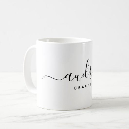 Elegante Chic Premium Gray Signature Typografie Kaffeetasse (Vorderseite Links)