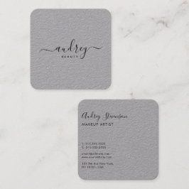 Elegante Chic Premium Gray Signature Typografie Quadratische Visitenkarte