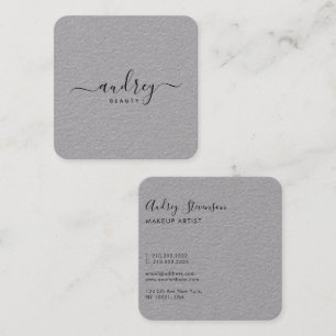 Elegante Chic Premium Gray Signature Typografie Quadratische Visitenkarte