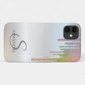 Elegante Chic Rainbow Glitzer Tropfen Silver Case-Mate iPhone Hülle (Rückseite (Horizontal))