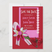 Elegante Chic Red Valentine Formal Romantische Hoc Save The Date (Vorderseite)