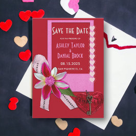 Elegante Chic Red Valentine Formal Romantische Hoc Save The Date