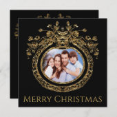 Elegante Chic Regal Foto Weihnachten (Vorne/Hinten)