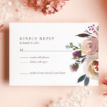 Elegante Chic Romantic Rose Wedding RSVP Card<br><div class="desc">Elegante Chic Romantic Rose Wedding RSVP Card</div>