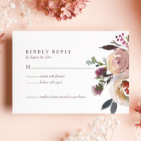 Elegante Chic Romantic Rose Wedding RSVP Card
