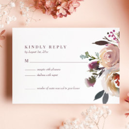 Elegante Chic Romantic Rose Wedding RSVP Card Karte