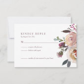 Elegante Chic Romantic Rose Wedding RSVP Card Karte (Vorderseite)