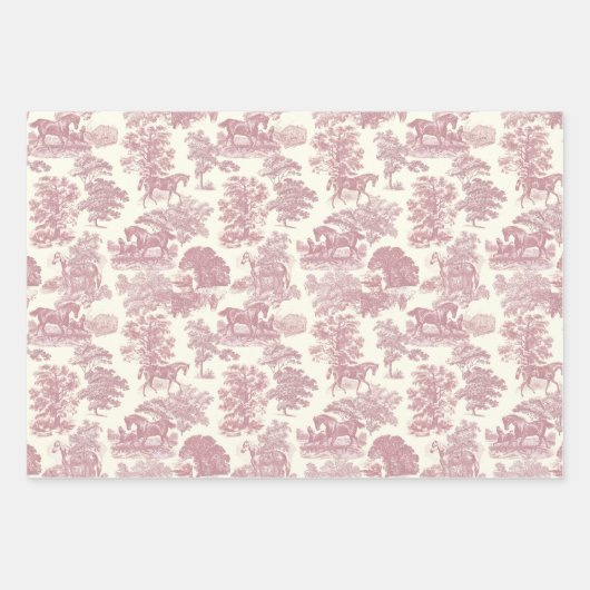 Elegante Chic Rosa Rosa Geschenkpapier Set (Vorderseite 3)