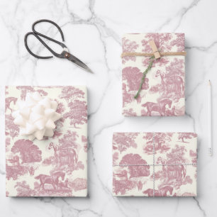 Elegante Chic Rosa Rosa Geschenkpapier Set