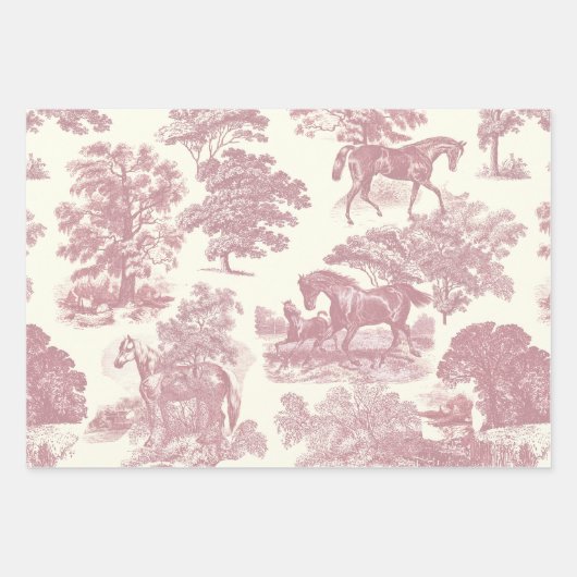 Elegante Chic Rosa Rosa Geschenkpapier Set (Vorderseite)