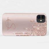 Elegante Chic Rose Gold Glitzer Tropfen Case-Mate iPhone Hülle (Rückseite (Horizontal))