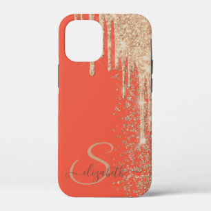 Elegante Chic Rose Gold Glitzer Tropfen Case-Mate iPhone Hülle