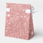 Elegante Chic Rose Gold Monogram Gastgeschenk Hoch Geschenkschachtel (Rückseite)