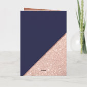 Elegante Chic Rose Gold Navy Blue Bat Mitzvah Dankeskarte (Rückseite)